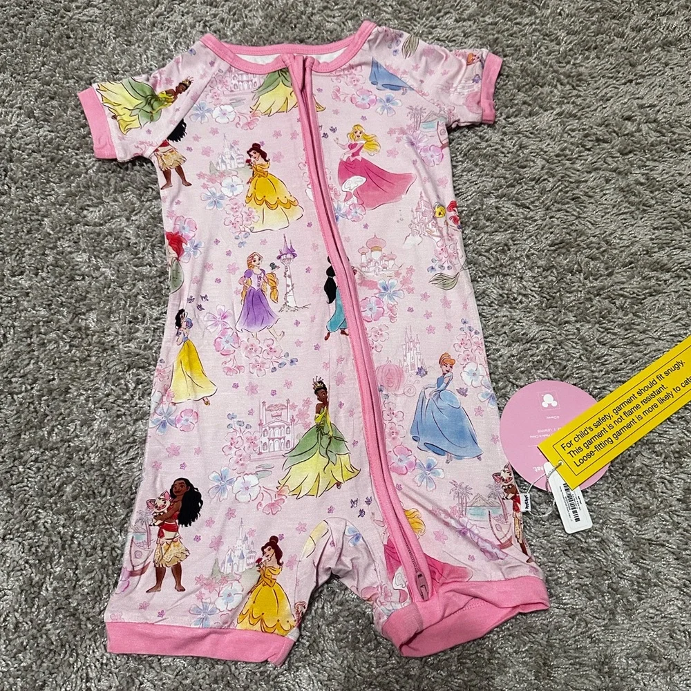 NWT Little Sleepies Disney Princess Garden Shorty